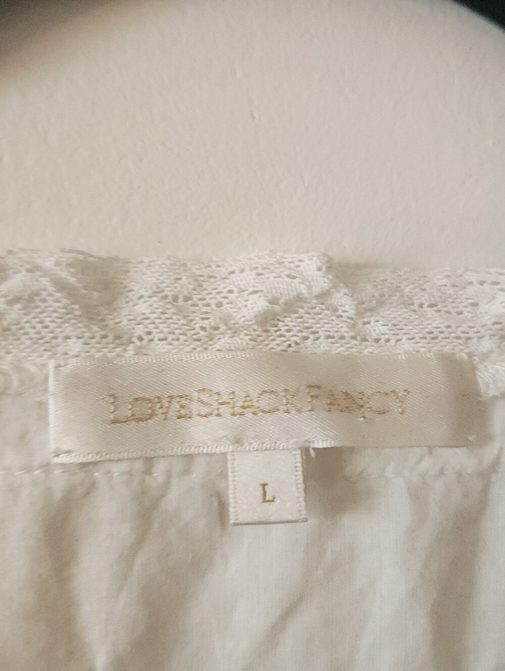 LOVESHACKFANCY Nora  100% Cotton Voile Ruffle Flutter Sleeve Lace Trim Blouse - Picture 4 of 6